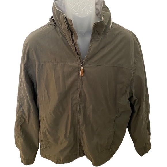 London FOG Dark Beige Outdoor Jacket with  Convertible Hood Men M Medium - Picture 1 of 7